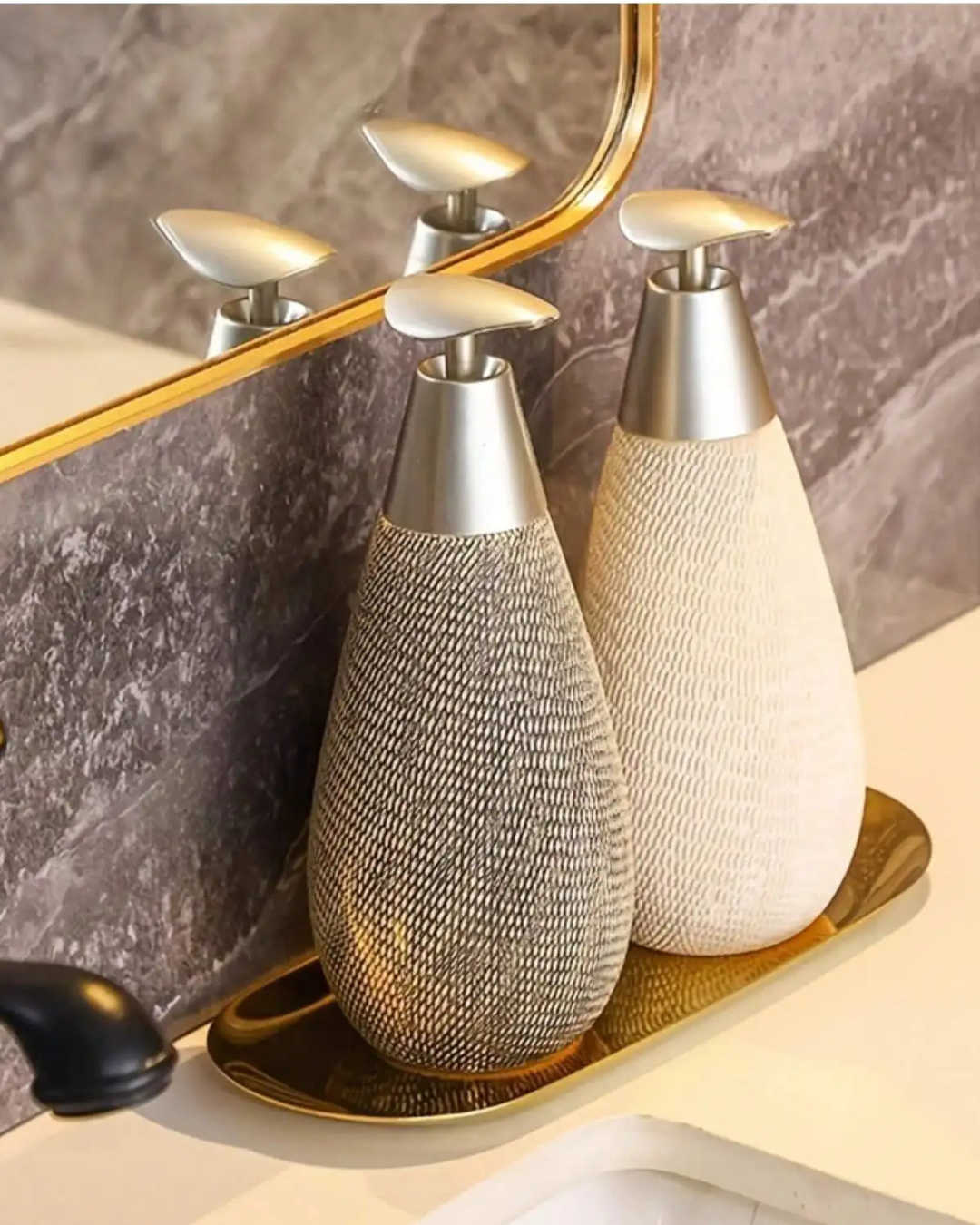 Dispenser de Sabonete em Cerâmica Estilo Retrô com Bomba Para Cozinha e Banheiro