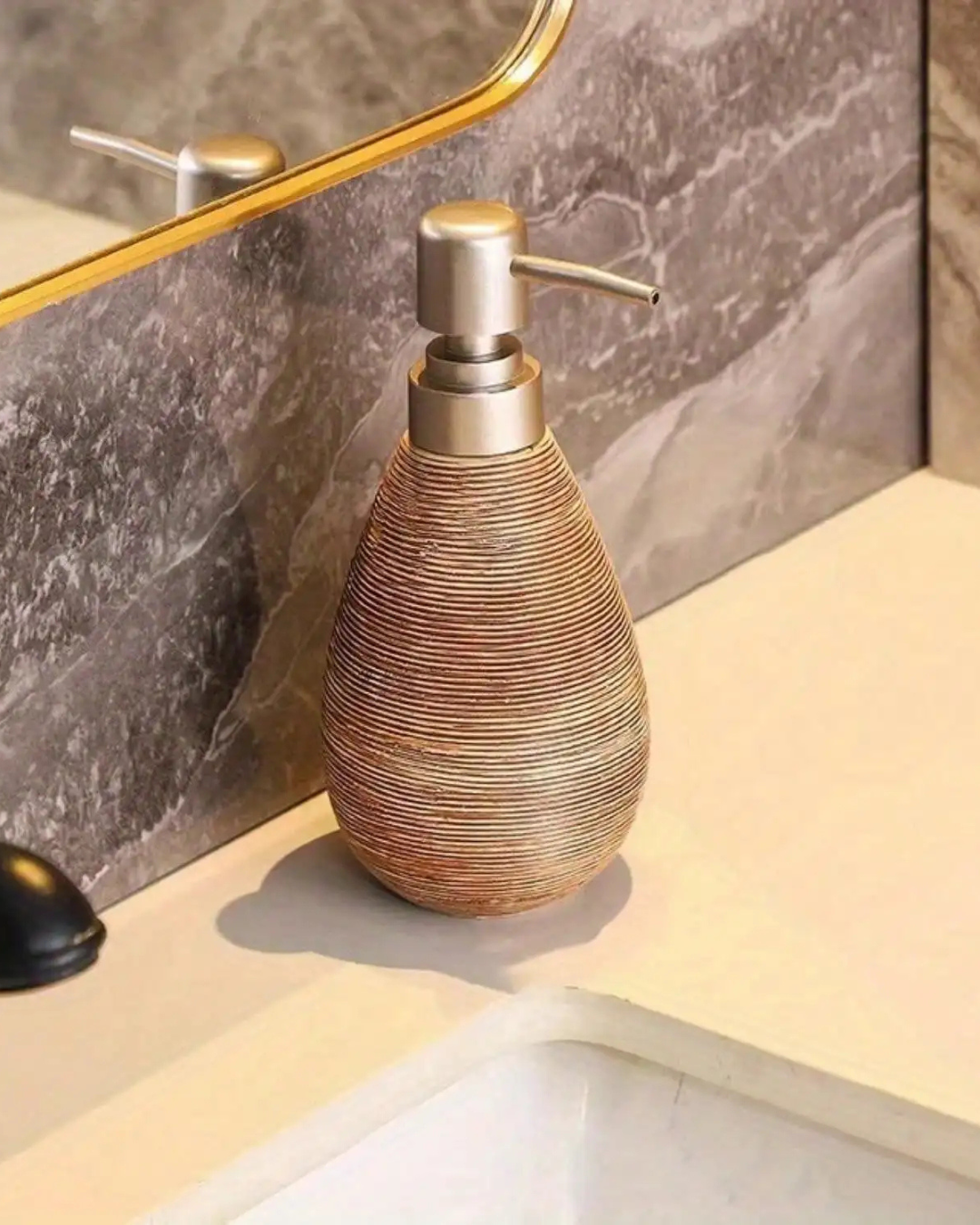 Dispenser de Sabonete em Cerâmica Estilo Retrô com Bomba Para Cozinha e Banheiro