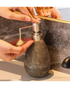 Dispenser de Sabonete em Cerâmica Estilo Retrô com Bomba Para Cozinha e Banheiro