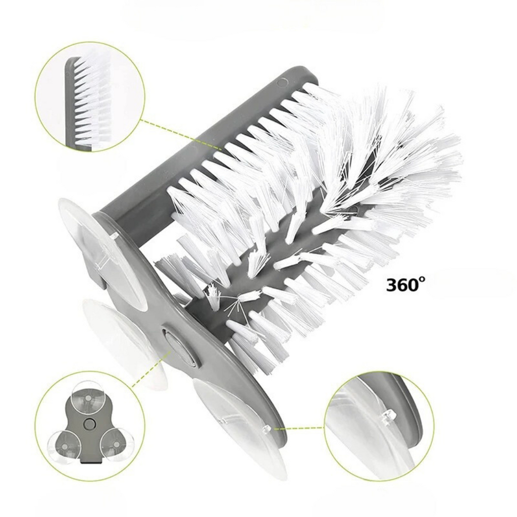 Escova de Limpeza de Garrafas com Base de Sucção