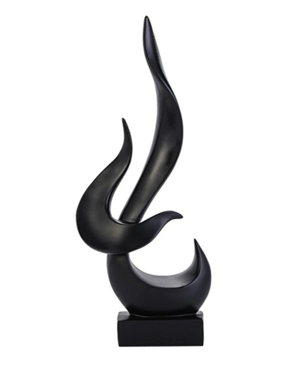 Escultura Decorativa de Chama Abstrata em Resina