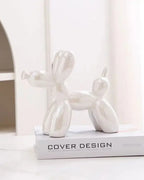Escultura de Cachorro Balão em Cerâmica Decoração Moderna para Sala e Escritório