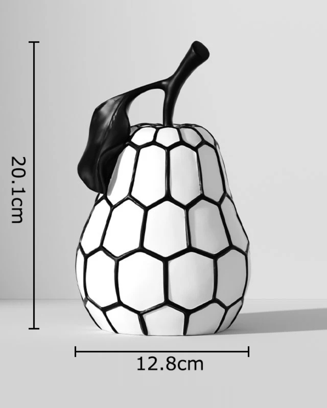 Estátua de Frutas Preto e Branco em Resina Decoração Minimalista para Mesa e Sala