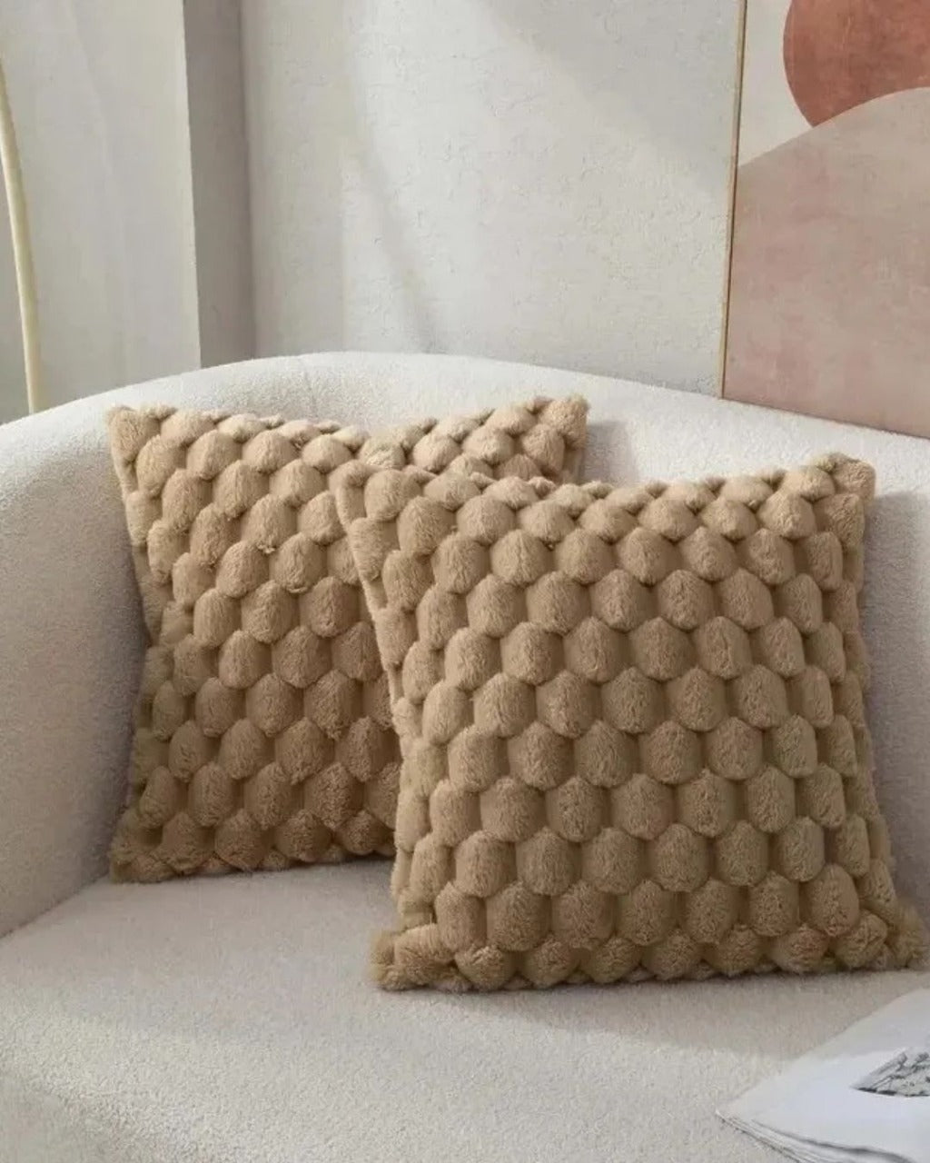 Fronha 3D de Pelúcia Macia com Padrão Abacaxi 45x45cm Para Sofá Sala ou Quarto