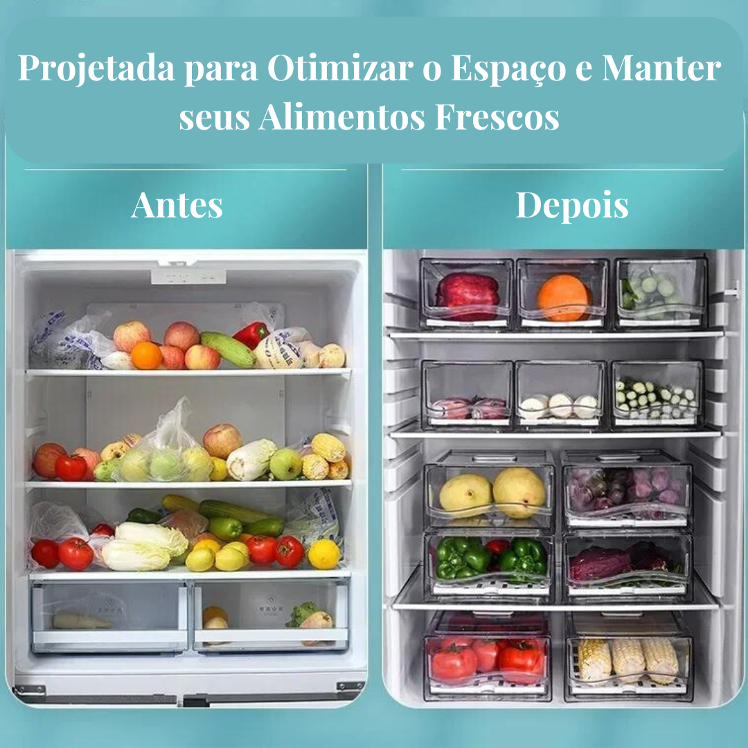 Gaveta Organizadora de Geladeira Transparente