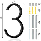 Números identificadores para residências grandes, efeito 3d - LuxuriousLabels