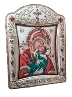 Ícone Grego Mãe da Ternura Esmaltado 30,5 x 22,7 cm