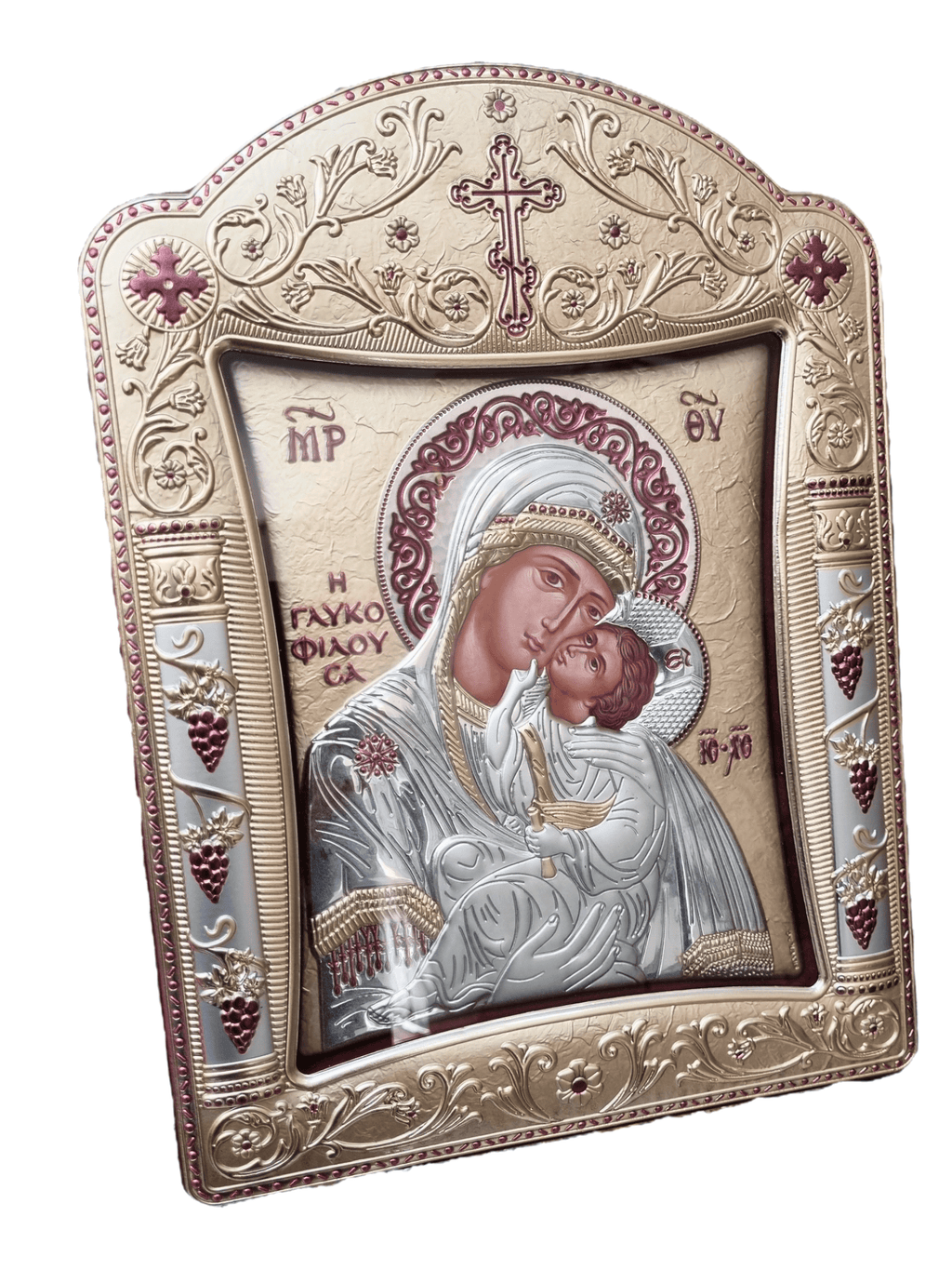 Ícone Grego Mãe da Ternura Esmaltado 39 x 29 cm