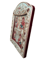 Ícone Grego Mãe de Deus e Cristo Crucificado 30,5 x 22,7 cm