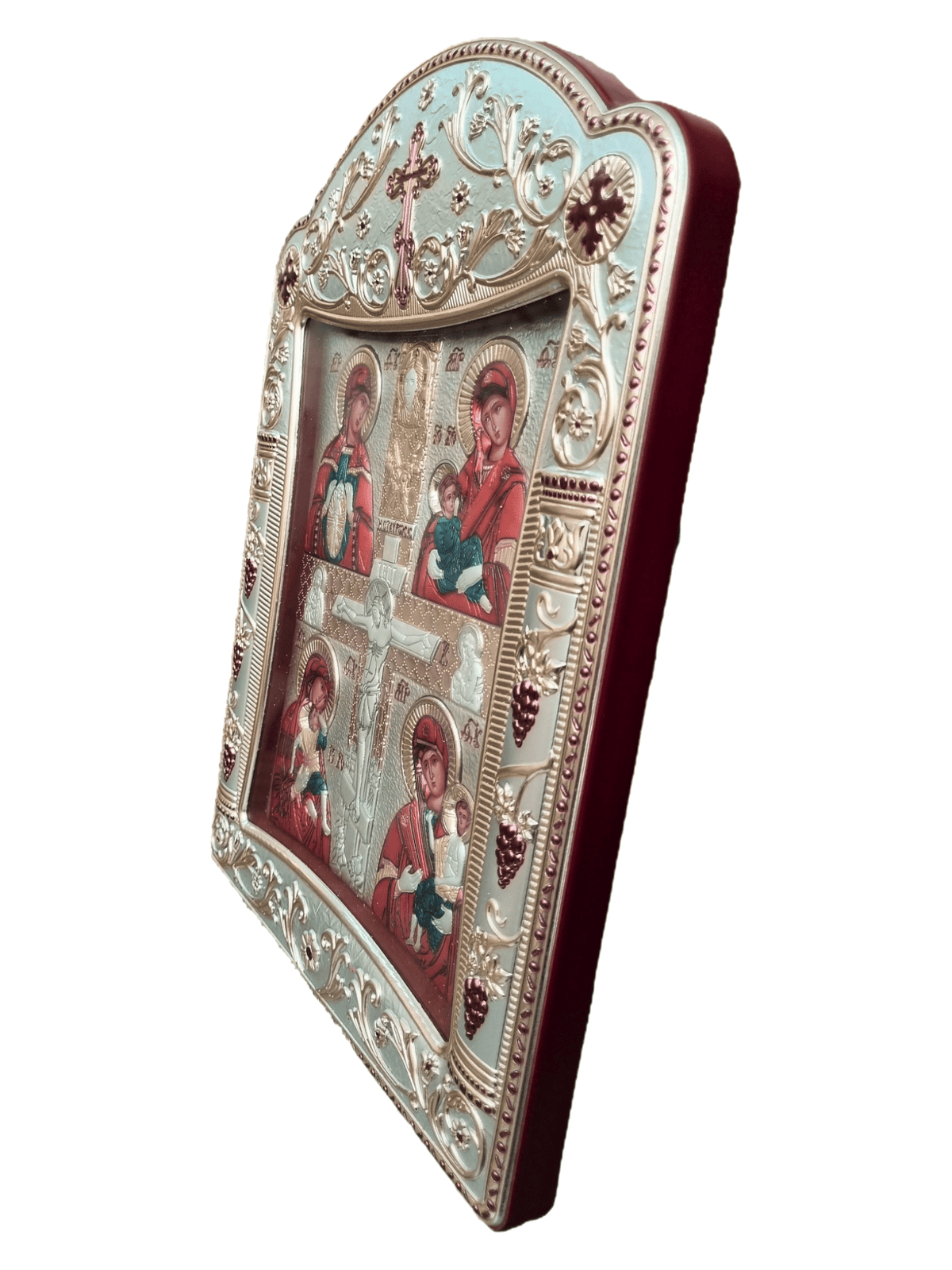 Ícone Grego Mãe de Deus e Cristo Crucificado 30,5 x 22,7 cm