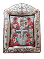 Ícone Grego Mãe de Deus e Cristo Crucificado 30,5 x 22,7 cm