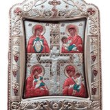 Ícone Grego Mãe de Deus e Cristo Crucificado 30,5 x 22,7 cm