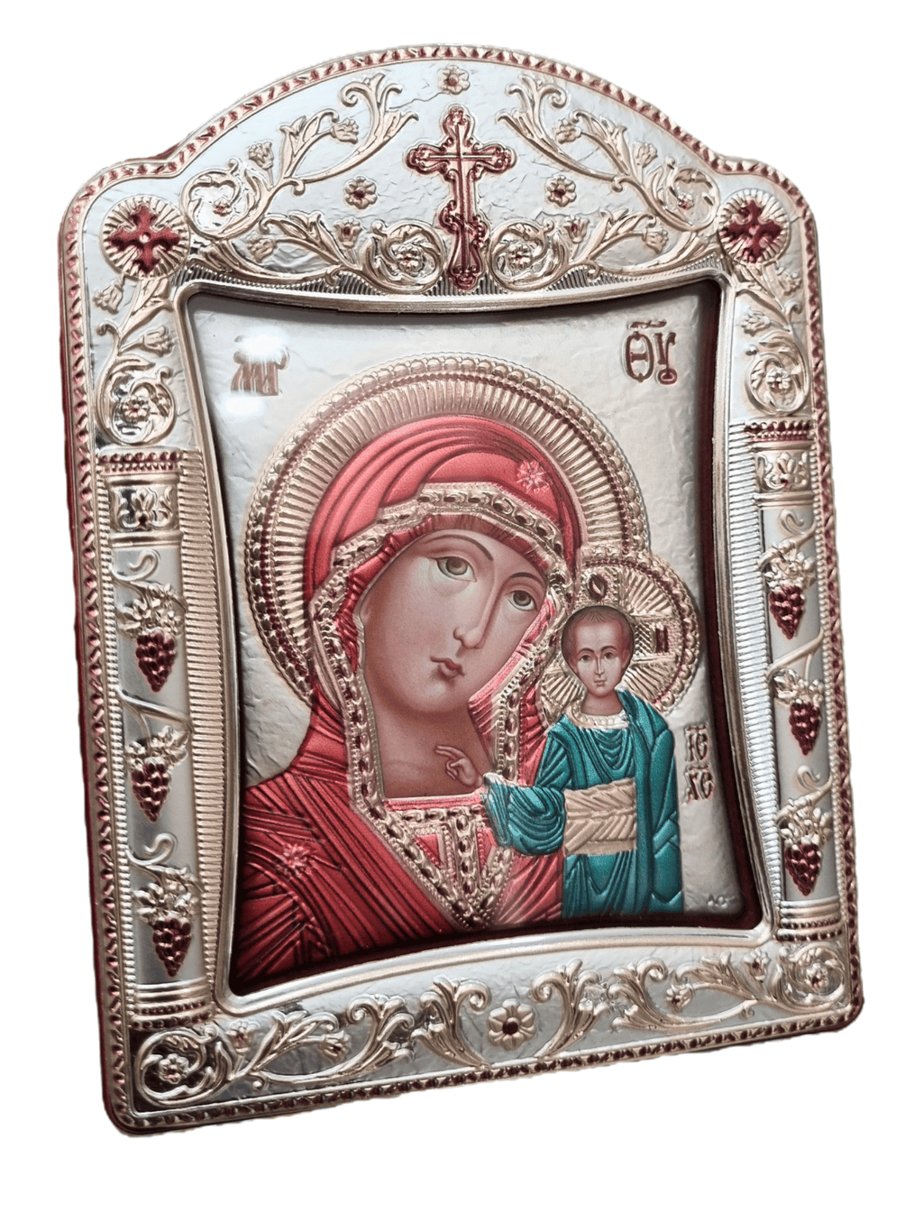 Ícone Grego Nossa Senhora de Kasan Esmaltado 11,3 x 15,2 cm