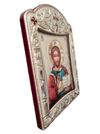 Ícone Grego Pantocrator Esmaltado 30,5 x 22,7 cm