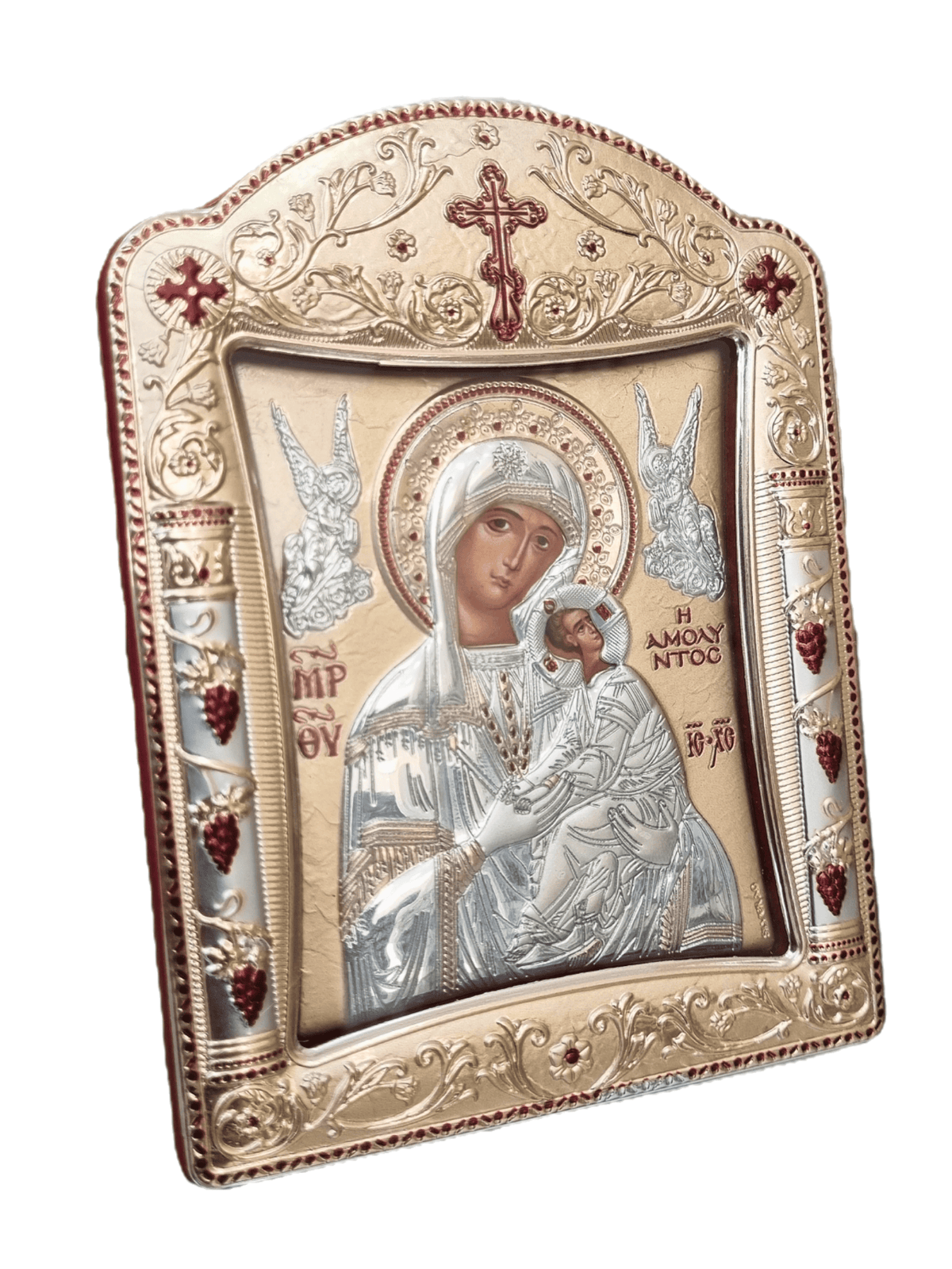Ícone Grego Perpetuo Socorro Esmaltada 11,3 x 15,2 cm