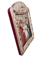 Ícone Grego Sagrada Família Esmaltada 11,3 x 15,2 cm
