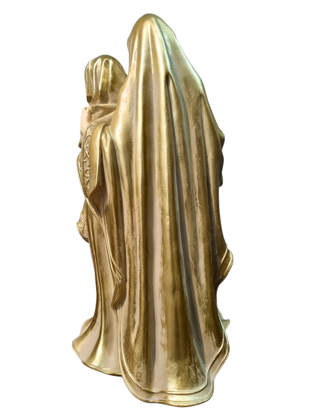 Imagem da Sagrada Família Em Resina Vestia Dourada 34 cm