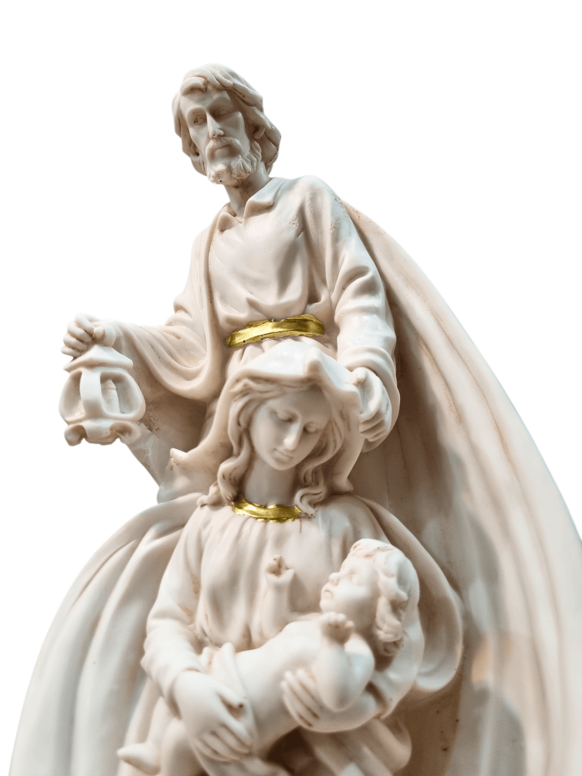 Imagem da Sagrada Família Vestia Branca em Resina 30 cm