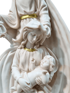 Imagem da Sagrada Família Vestia Branca em Resina 30 cm