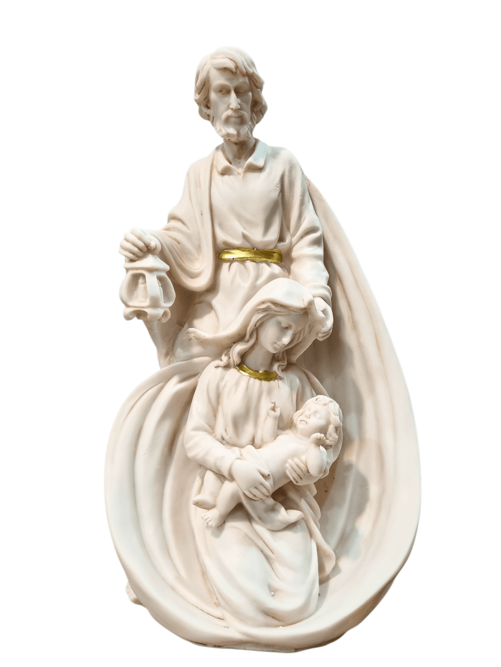 Imagem da Sagrada Família Vestia Branca em Resina 30 cm