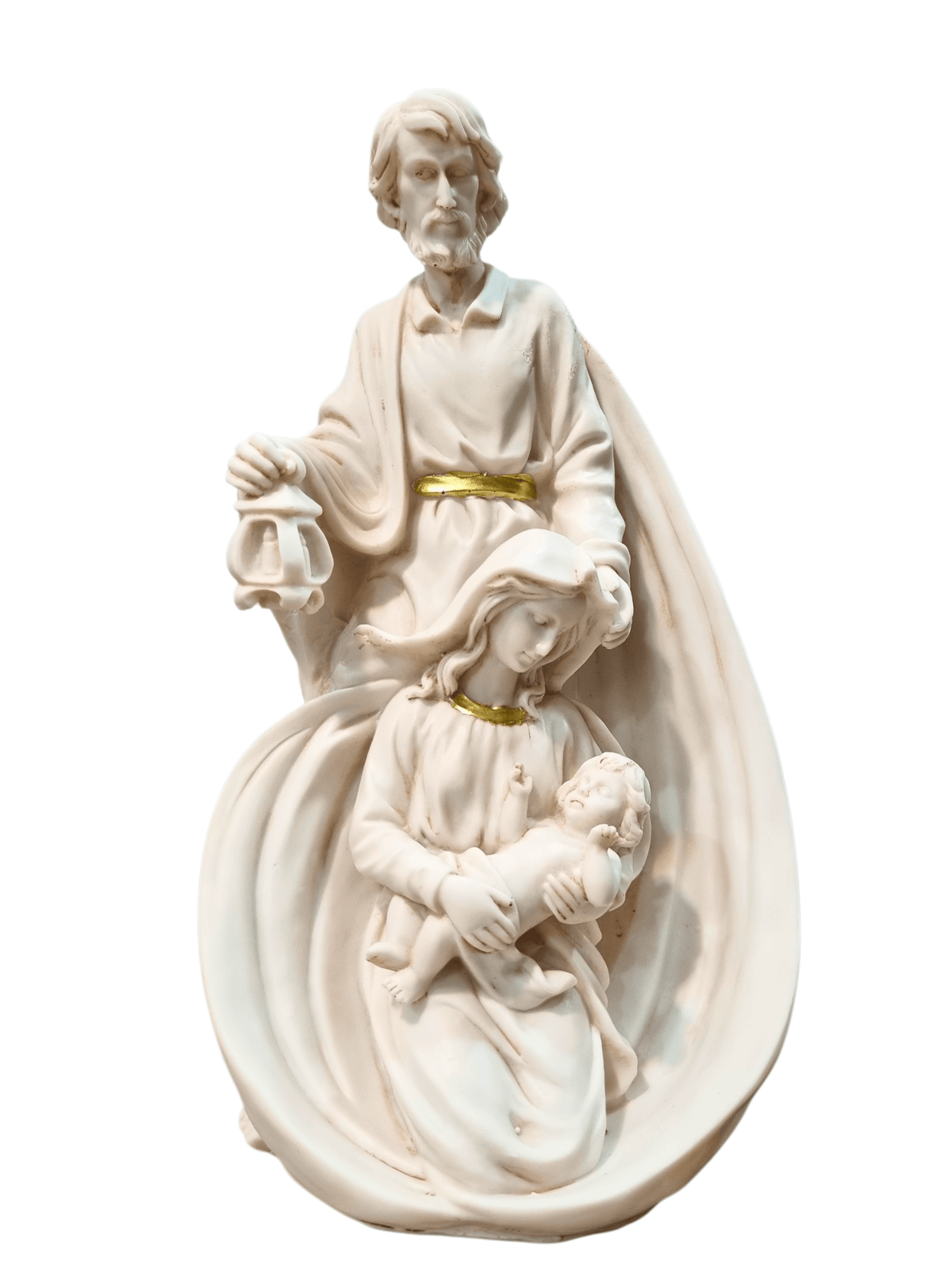 Imagem da Sagrada Família Vestia Branca em Resina 30 cm