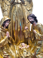 Imagem da Sagrada Família com Anjo em Resina 36 cm x 22 cm