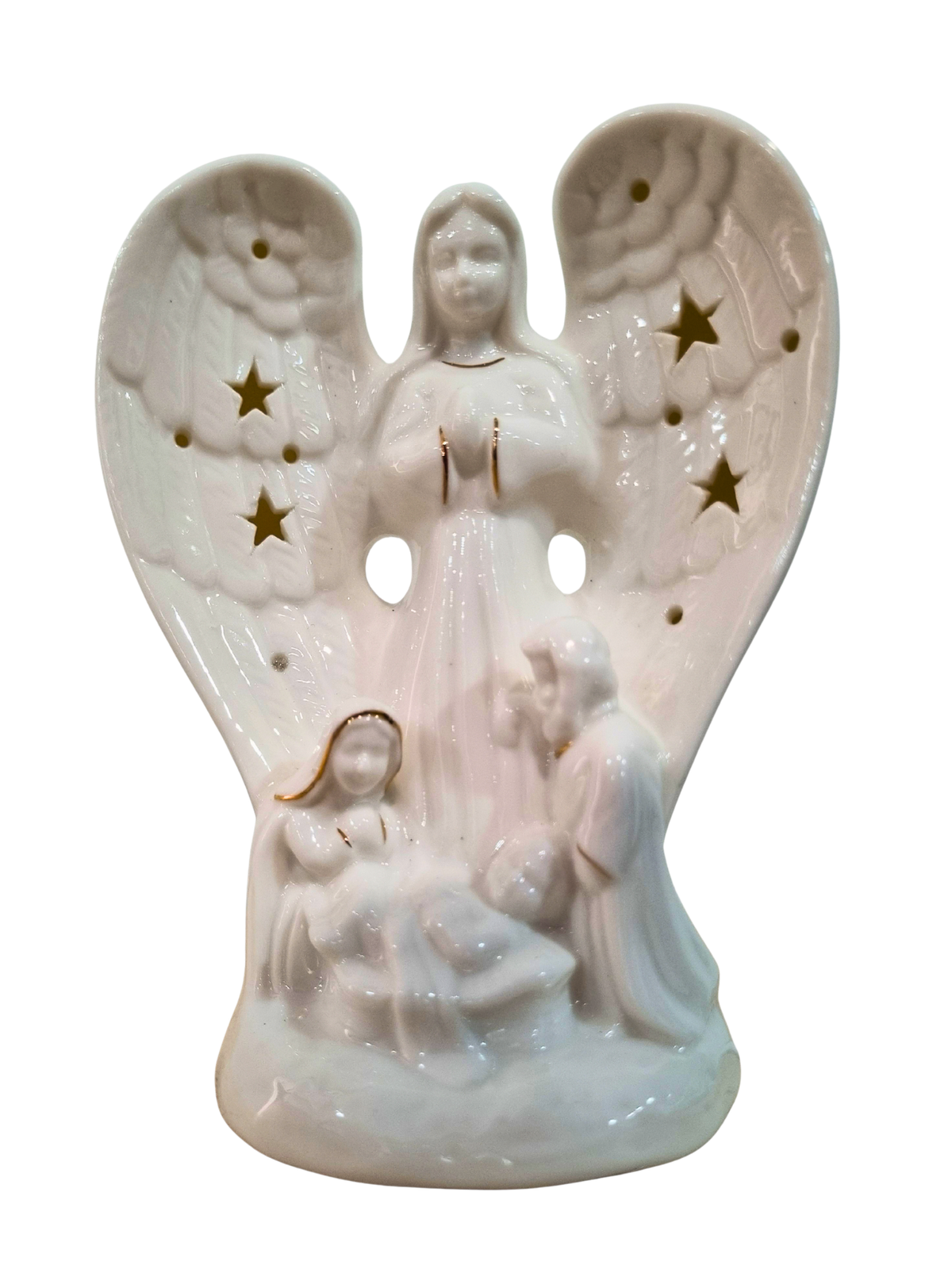 Imagem da Sagrada Família em Porcelana com Led 11 x 14 cm