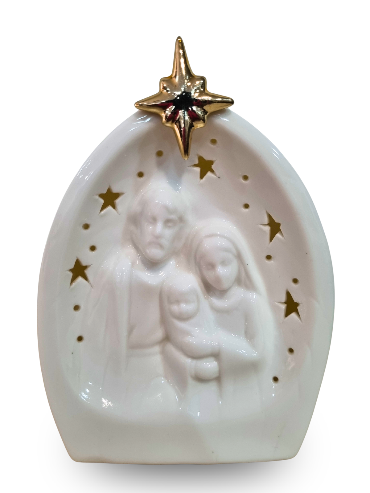 Imagem da Sagrada Família em Porcelana com Led 11 x 16 cm