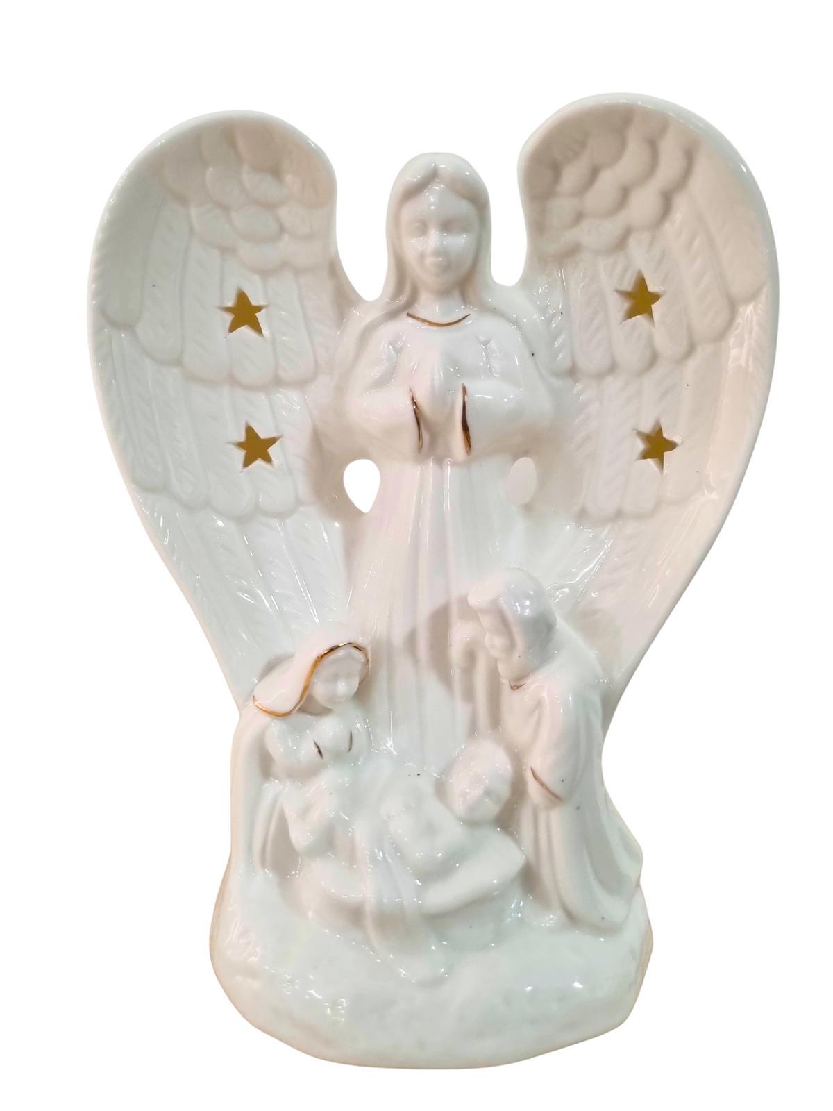 Imagem da Sagrada Família em Porcelana com Led 14 x 18 cm