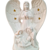 Imagem da Sagrada Família em Porcelana com Led 14 x 18 cm