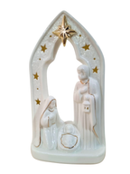 Imagem da Sagrada Família em Porcelana com Led 14 x 24 cm