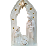 Imagem da Sagrada Família em Porcelana com Led 14 x 24 cm