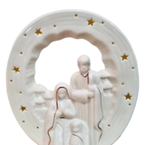 Imagem da Sagrada Família em Porcelana com Led 16 x 16 cm
