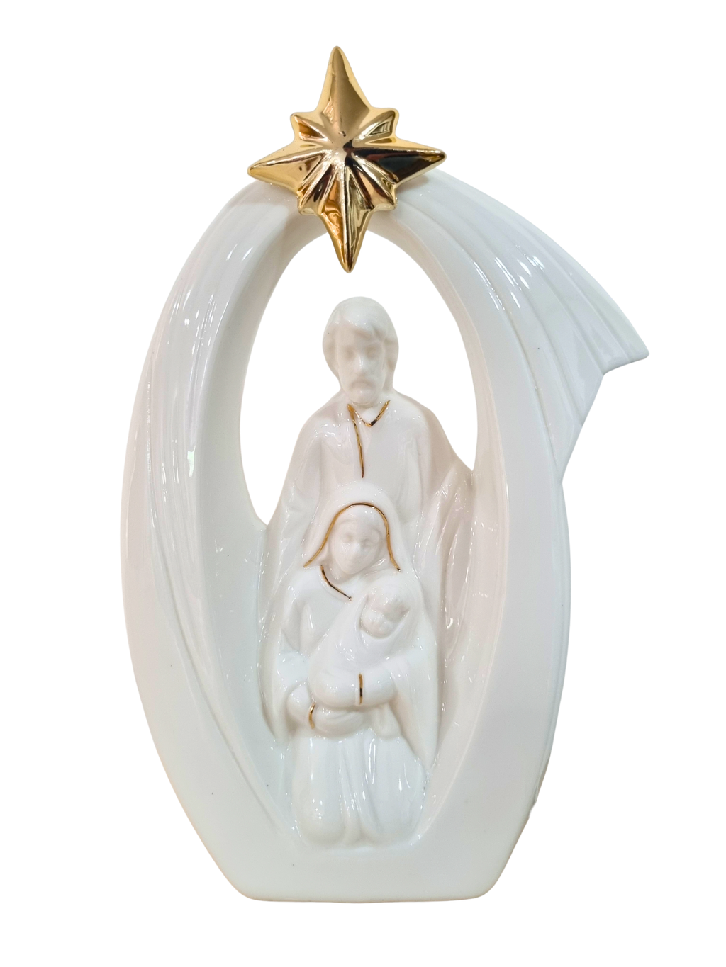 Imagem da Sagrada Família em Porcelana com Led 16 x 23 cm