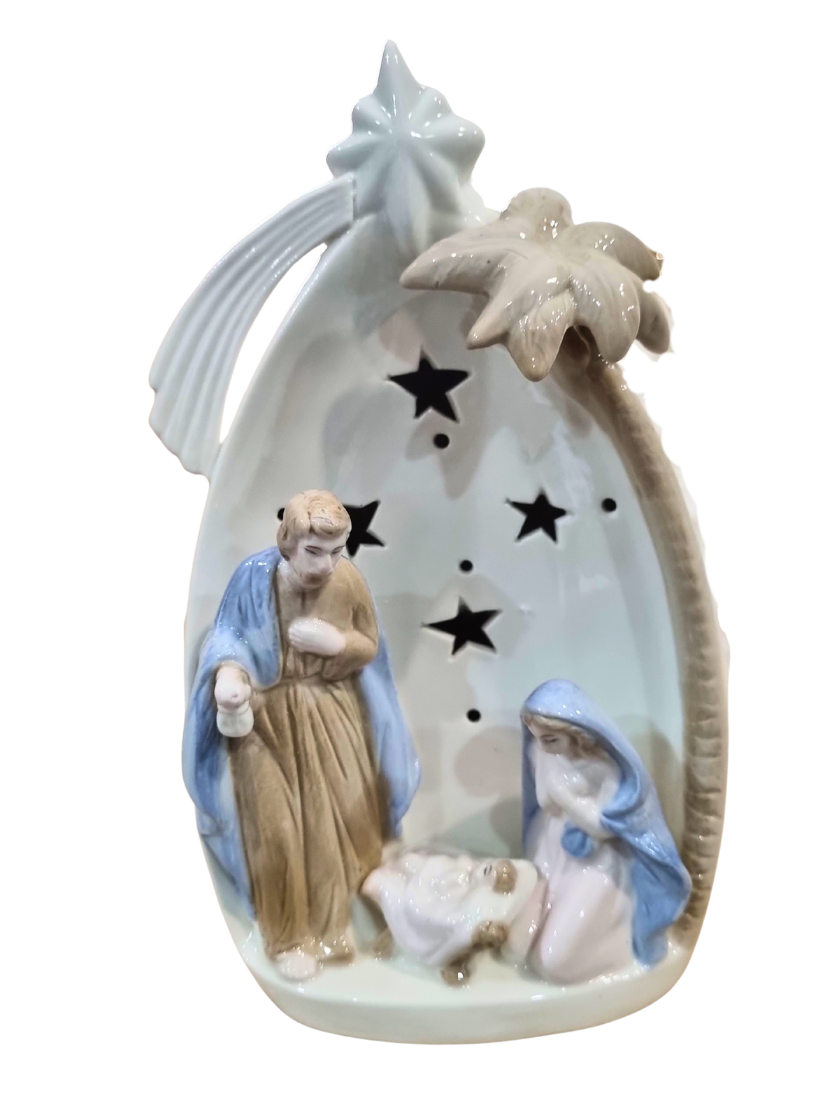 Imagem da Sagrada Família em Porcelana com Led 21 cm