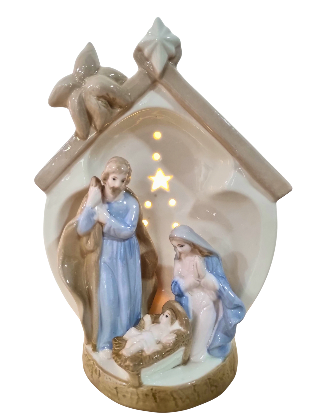 Imagem da Sagrada Família em Porcelana com Led 22 cm
