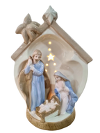 Imagem da Sagrada Família em Porcelana com Led 22 cm