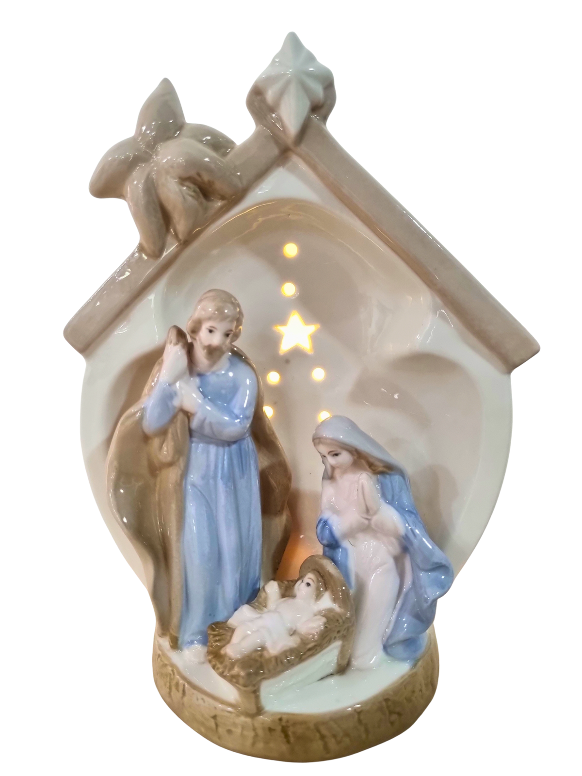 Imagem da Sagrada Família em Porcelana com Led 22 cm
