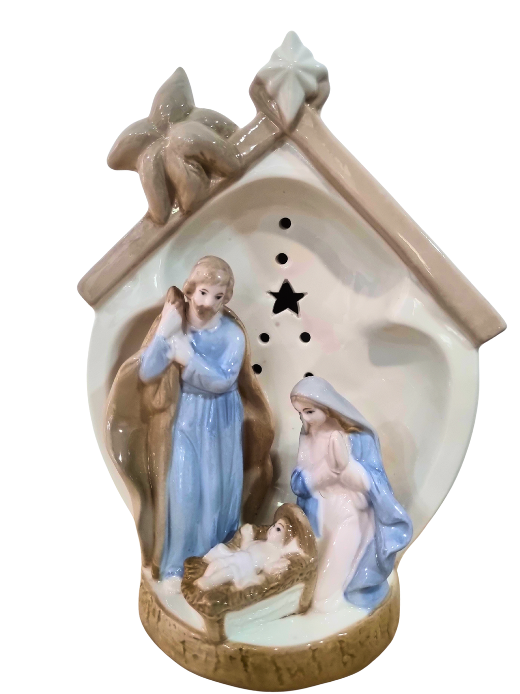 Imagem da Sagrada Família em Porcelana com Led 22 cm
