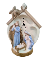 Imagem da Sagrada Família em Porcelana com Led 22 cm