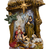 Imagem da Sagrada Família em Porcelana com Led 32 cm