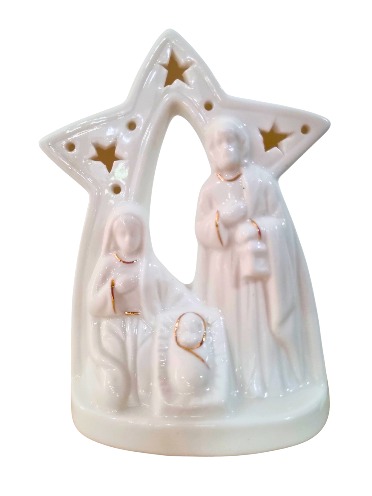 Imagem da Sagrada Família em Porcelana com Led 9 x 12 cm
