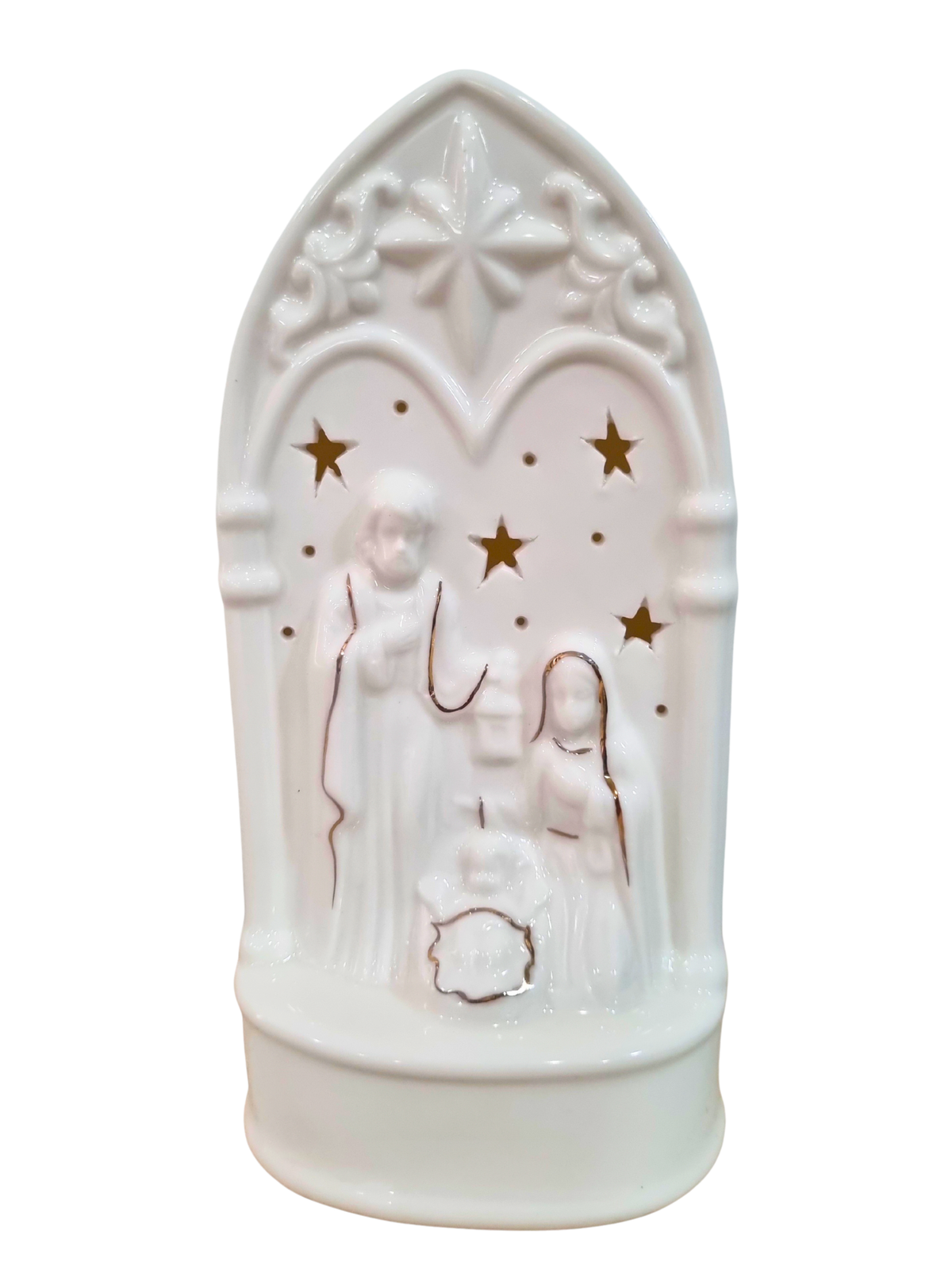 Imagem da Sagrada Família em Porcelana com Led 9 x 19 cm