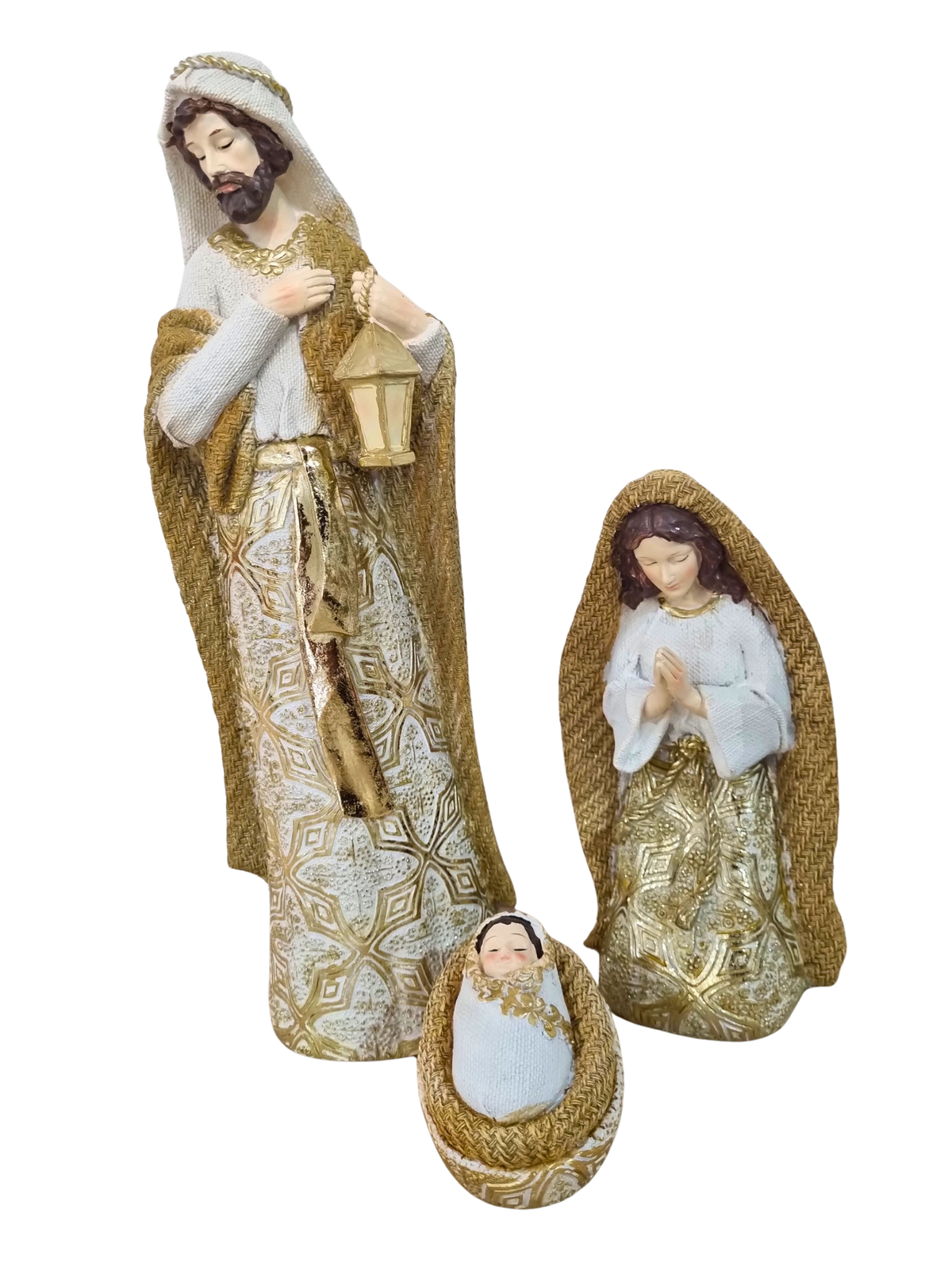 Imagem da Sagrada Família em Resina 3 peças 36 cm
