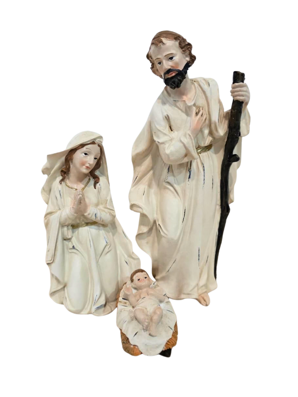 Imagem da Sagrada Família em Resina 4 peças 20 cm