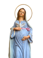 Imagem de Nossa Senhora Grávida em Pó de Mármore Colorida com auréola 20 cm
