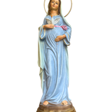 Imagem de Nossa Senhora Grávida em Pó de Mármore Colorida com auréola 20 cm