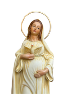 Imagem de Nossa Senhora Grávida em Pó de Mármore Marfim 20 cm