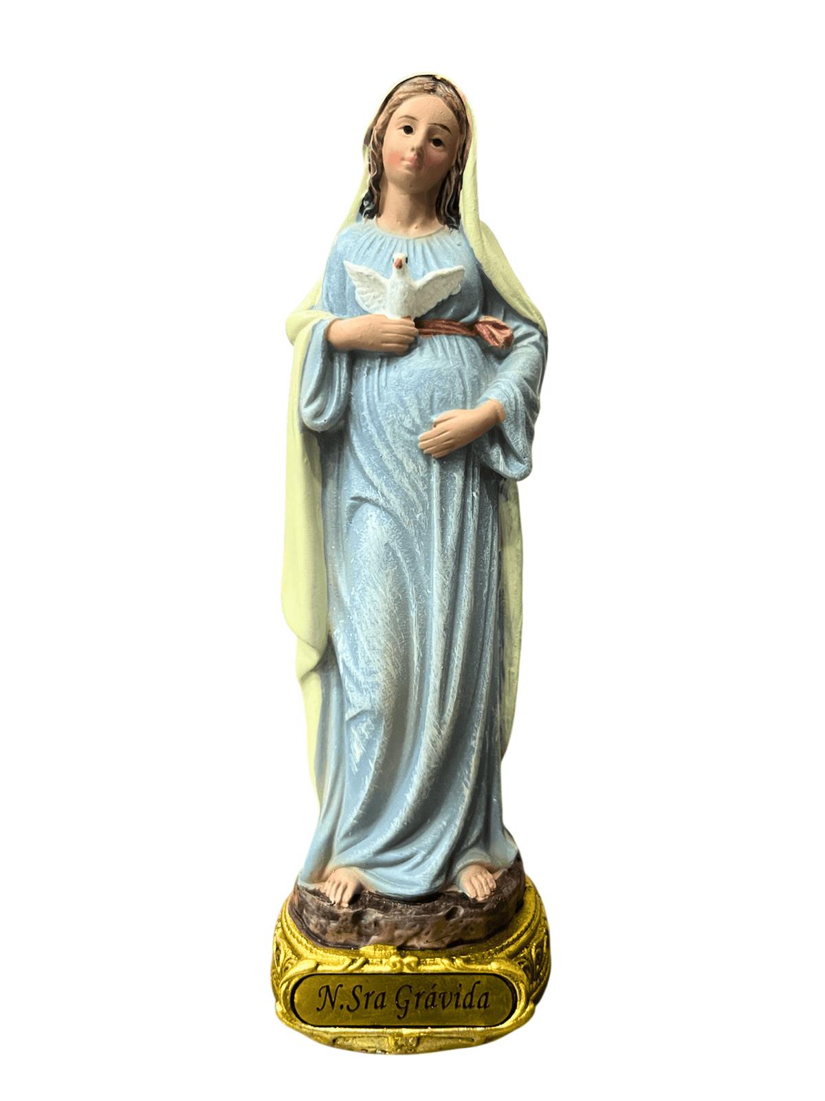 Imagem de Nossa Senhora Grávida em Resina Colorida 13 cm