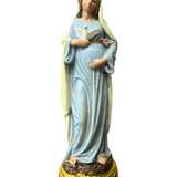 Imagem de Nossa Senhora Grávida em Resina Colorida 13 cm